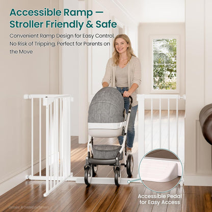 Cumbor 30-46" Baby Gate for Stairs, Mom's Choice Awards Winner-Auto Close Dog Gate for The House, Gifts for Mom, Easy Install Pressure Mounted Pet Gates for Doorways, Black