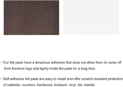 uxcell Felt Furniture Pads, 1.5-inch x 1-inch Self Adhesive Cuttable Anti Scratch Square Floor Protectors for Furniture Legs Hardwood Floor, Brown 16Pcs
