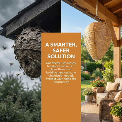 Fake Wasp Nest Wasp Deterrent for Outdoor – 6 Pack Decoy Wasp Nest Hanging, Waterproof Paper Wasp Trap Style, Realistic Wasp Decoy for Patio Garden Backyard Camping