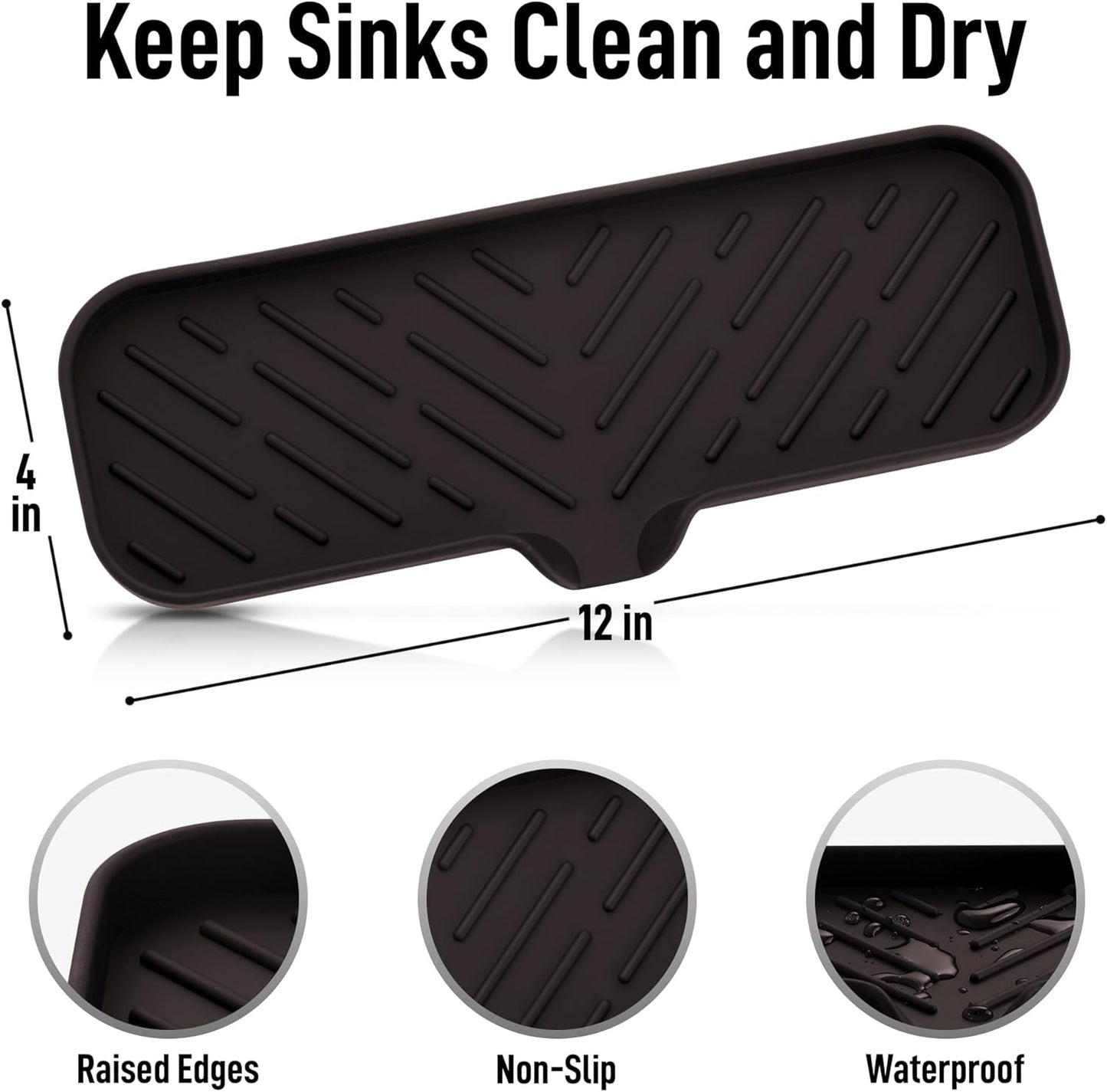 Zulay Kitchen (9x3.5in) Sponge Holder for Kitchen Sink - Flexible Heavy-Duty Multipurpose Sink Caddy - Counter Organizer for Kitchen, Bathroom, Makeup, Trinkets & More! (Grey)