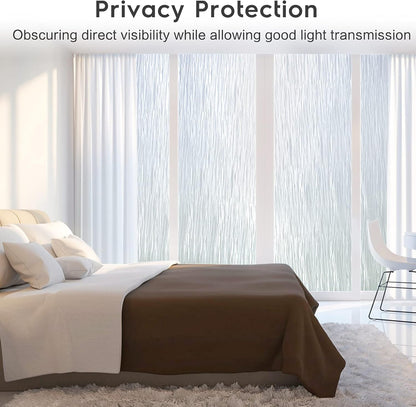 rabbitgoo Window Privacy Film Frosted Glass Film Removable Vinyl Door Coverings UV Blocking Decorative Static Cling Non-Adhesive Window Clings Sticker for Home Decor, 17.5 x 78.7 Inches