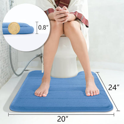 Yimobra Memory Foam Bath Mat, Super Soft Absorbent Bathroom Rug Non Slip, Quick Dry, Machine Washable Floor Carpet for Tub Shower, Home Decor Accessories, 24x17, Grey