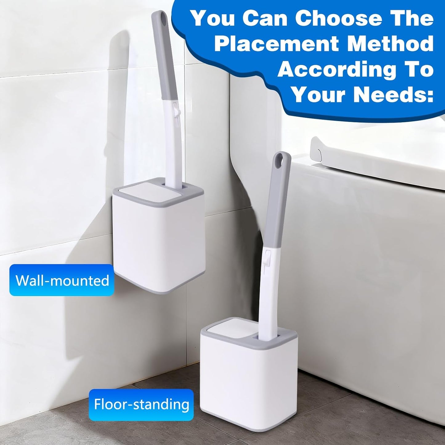 Disposable Toilet Brush with 24 Toilet Wand Refills，Powerful Cleaning | Toilet Bowl Cleaning System,,Disposable Toilet Cleaner,for Toilet Bowl Cleaners,Bathroom Cleaning