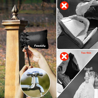 Outdoor Faucet Cover Socks for Winter Freeze Protection, Insulated Hose Spigot Covers for Outside Cold Weather Extra Large XL 2 PcsBLACK