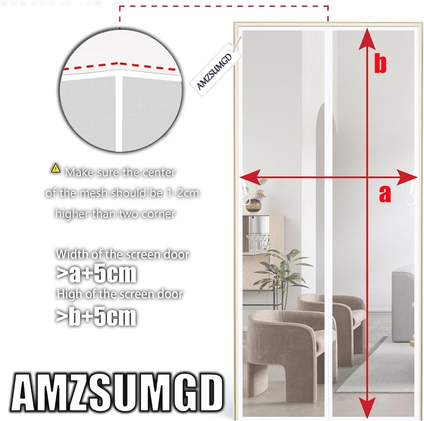 Magnetic Screen Door, 35 x 76 inch Heavy-Duty Reinforced Mesh, Ultra-Dense Weave, Smooth Auto-Close, Pets & Kids – Hands-Free, No-Gap Seal Black - Colors A