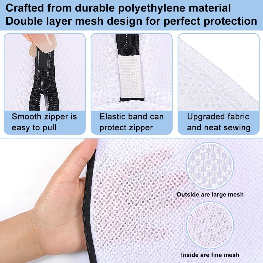 Vivifying Extra Large Mesh Laundry Bag, 2 Pack XXL Oversize Honeycomb Mesh Wash Bags for Washing Machine, Coats, Stuffed Toys, Blanket, Bedding, Sweater, Delicates Clothes (27 x 35 Inches)