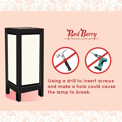 RED BERRY THAILAND LANNA LAMP-Thai Vintage Handmade Asian Bamboo Art Handcraft Japanese Lamp Table Lights or Floor Wood Table Lamp (Bamboo Art New)