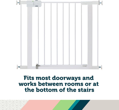Safety 1st Easy Install Walk Thru Baby Gate for Doorway With Door, Dog Gates, Fits 29"-38", Easy Install 28" Tall, White