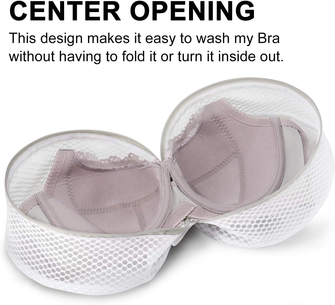 Muchfun 3Pcs Bra Wash Bags, Honeycomb Mesh Laundry Bags for Delicates | Lingerie, Intimates and Underwear 7 x 7 x 6 Inches