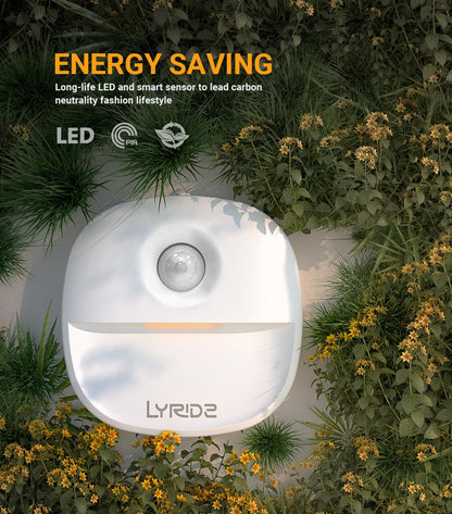 Lyridz Plug in Night Light with Motion Sensor and Dusk to Dawn Sensor, Dimmable Warm Nightlight with 1-50lm Adjustable Brightness Indoor for Bedroom, Bathroom, Stairs, Hallway, 2 Pack