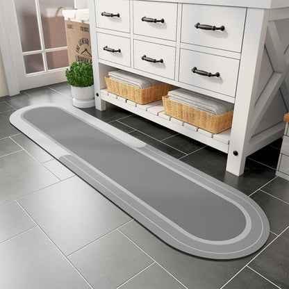 MontVoo Bath Mat - Non Slip, Quick Dry, Stain Resistant Bath Mat Rug for Bathroom Floor - Easy Care Shower Rug for Outside Bathtub - 17"x27" Grey