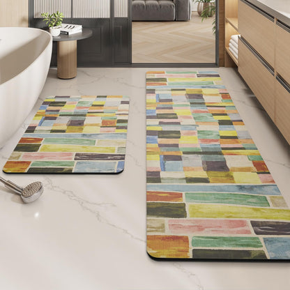 MontVoo -Bath Mat-Rubber Backing Non SlipThin Bathroom Rugs Fit Under Door- Quick Dry Absorbent Faux Suede Surface Grey Bathroom Floor Mats-Shower Rug for in Front of Bathtub Shower Gray 16x24