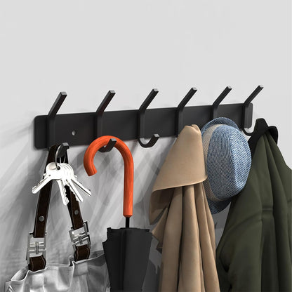 VAEHOLD Black Hat and Coat Wall Mount Rack - 3 Hooks for Robes, Bags, Keys, and Towels - Bathroom Towel Hanger Organizer (1 Pack)
