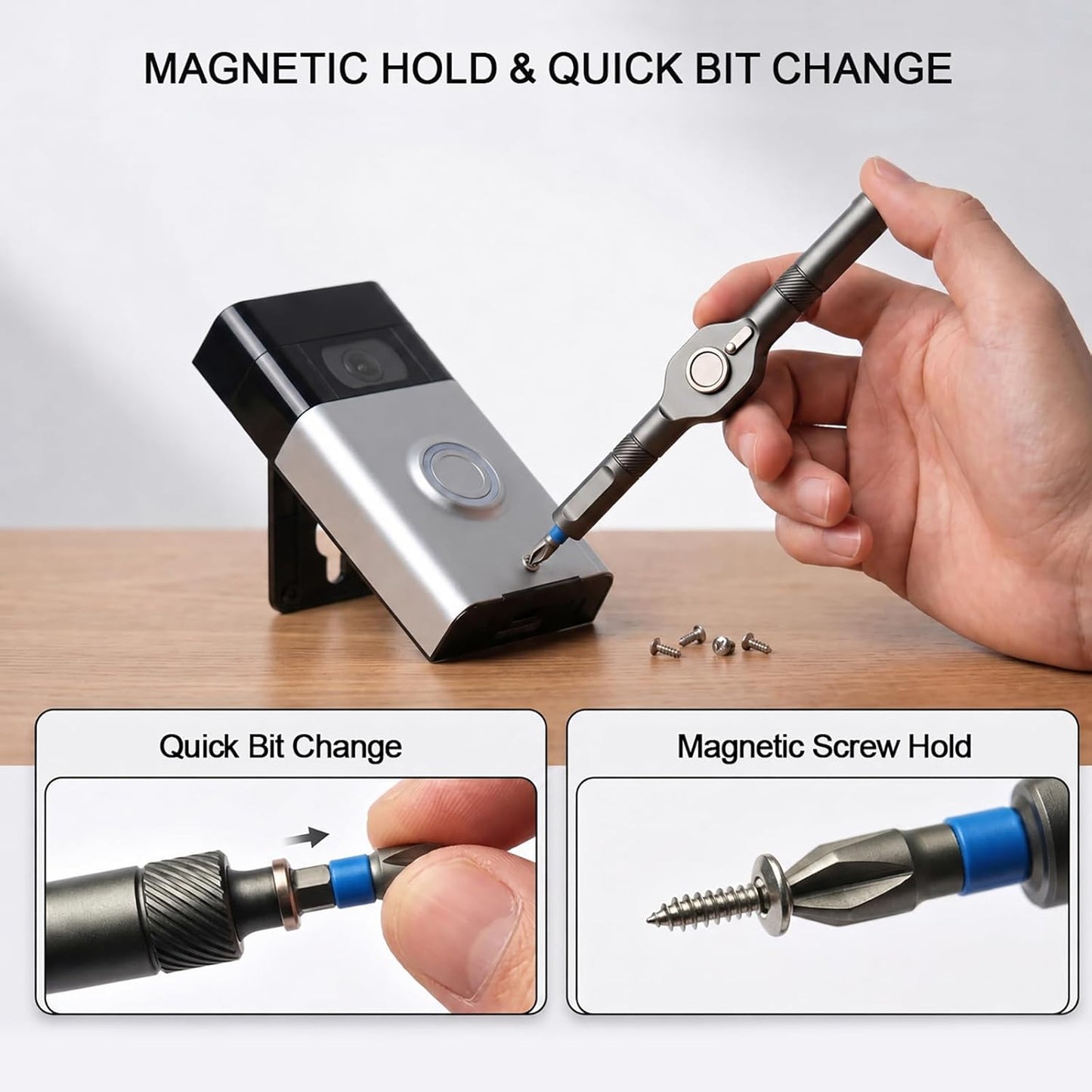 42 in 1 Magnetic Ratcheting Screwdriver Set with T-Handle, Multi-Bit Repair Tool Kit with Compact Case for Electronics, Appliances, Computer, Doorbell, Laptop, Furniture & Home Repair