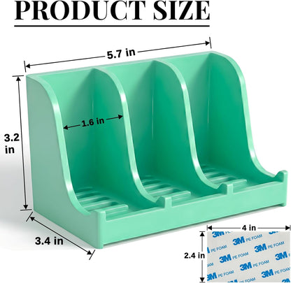 Soap Holder for Shower Wall, 3-Compartment Soap Dish for Shampoo, Conditioner and Body Soap, Fast Draining & Rust-Proof & Heavy Duty, Ultra-Strong Adhesive for Long-Term Bathroom Use & Freestanding