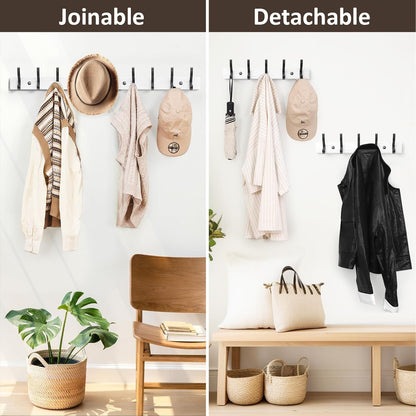 Optish Coat Rack Wall Mount, 16.5 Inches Wood Coat Hooks, Wall Hooks for Hanging, Hat Rack Bag Hanger Key Holder for Wall, Purse Hanger Towel Racks for Bathroom (1Pack, Brown)