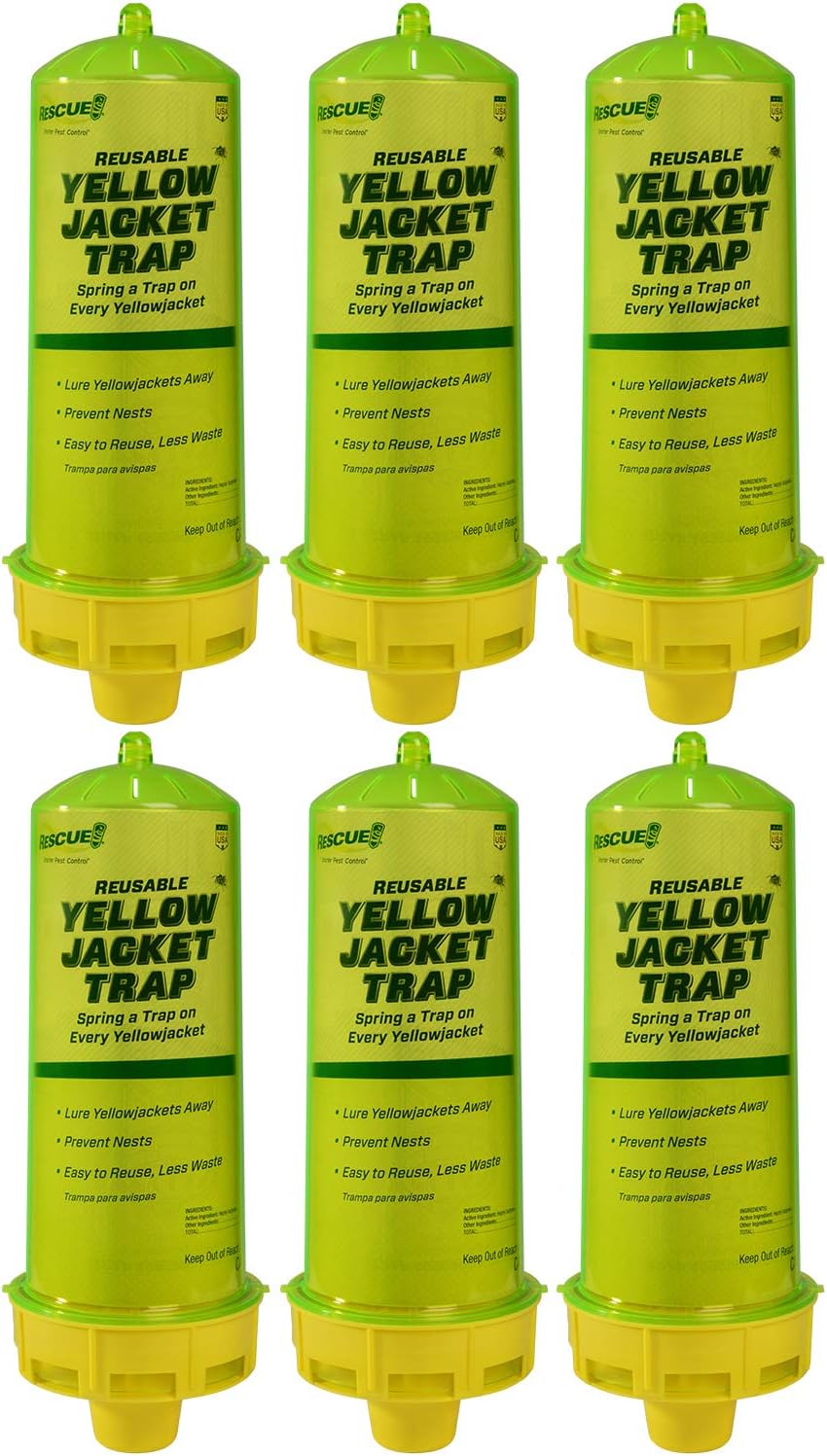 RESCUE! Reusable Yellowjacket Trap – Includes Attractant - 6 Traps