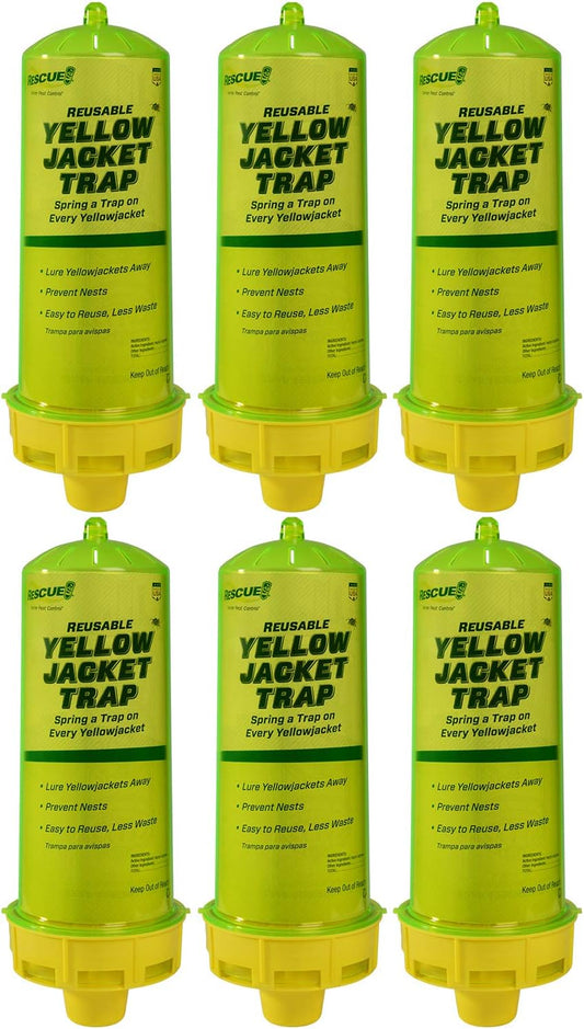 RESCUE! Reusable Yellowjacket Trap – Includes Attractant - 6 Traps