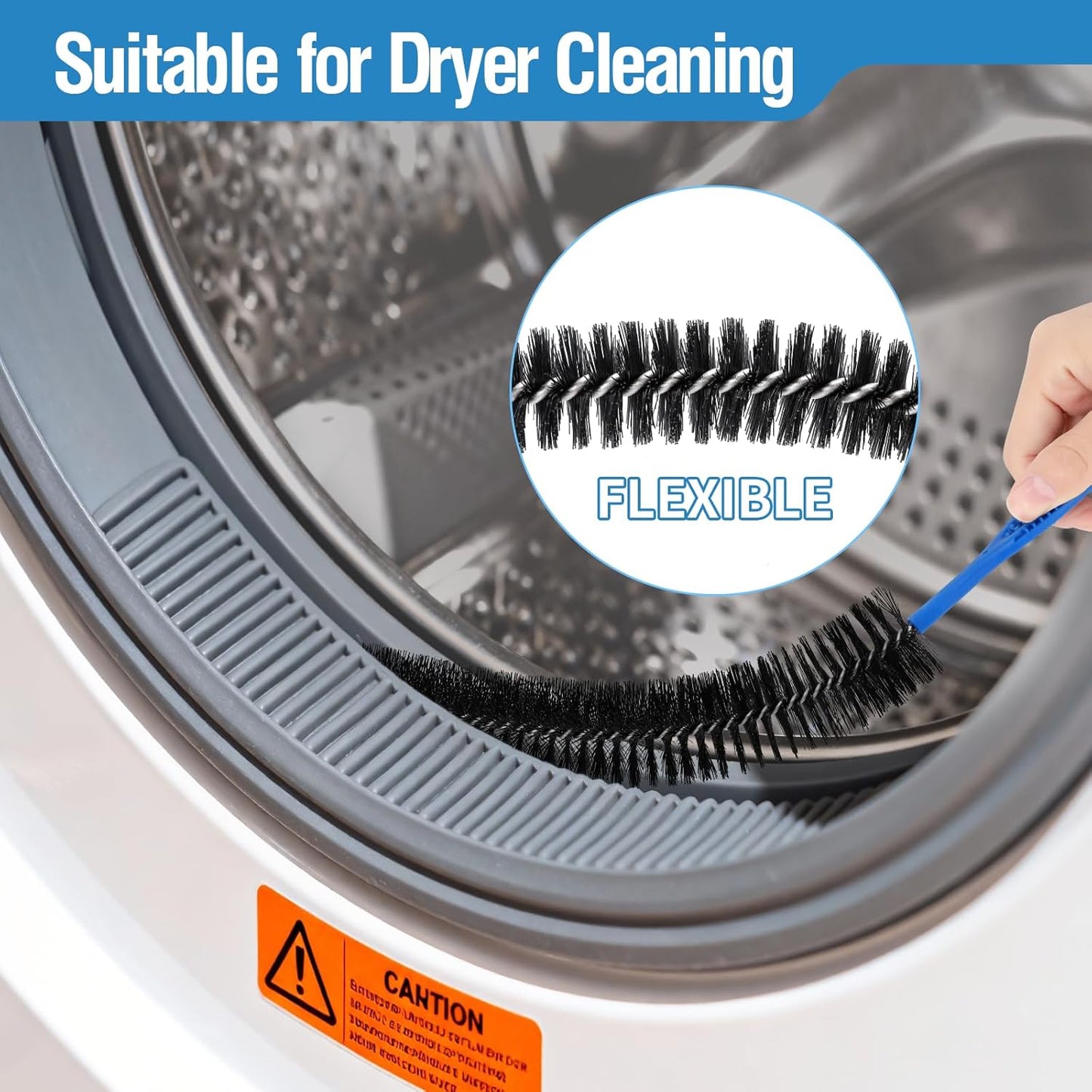 3PCS Drain Brush Set with Refrigerator Coil Cleaning Brush, Multi-Use Drain Cleaning Brush Kit for Kitchen Sink, Bathroom Drains & Surface Clog Removal