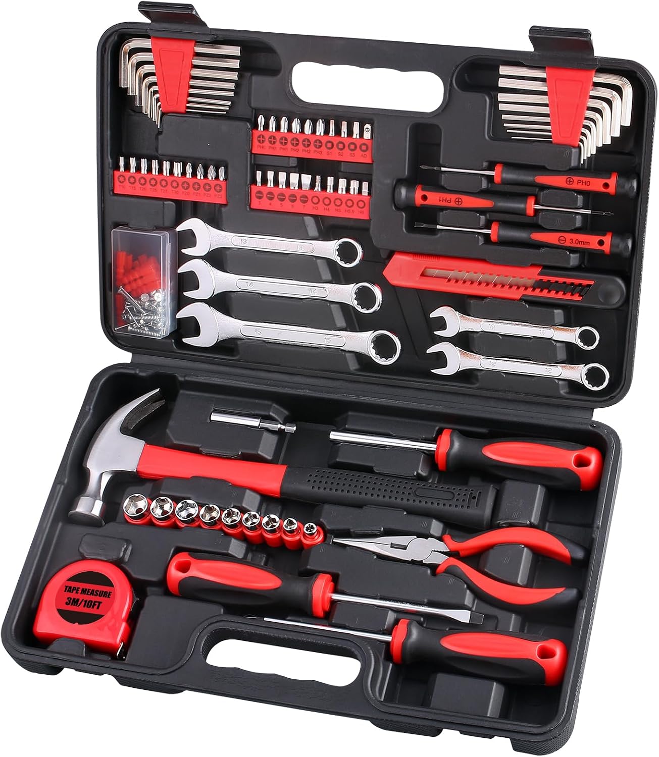 WINNER 175-Piece Multi-Purpose Automotive and Household Tool Kit in Toolbox Storage Case, Perfect for General Home and Auto Repairs, House DIY Project, Garage, Car, Travel Emergency, Father's Day Gift