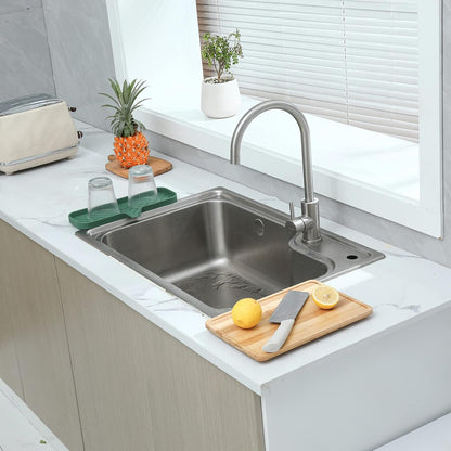 MicoYang Silicone Bathroom Soap Dishes with Drain Spout-Bathroom and Kitchen Sink Organizer,Sponge Holder,Dish Soap Tray,Perfect for Dispenser,Scrubber,Bottle,Cup on Sink or Counter-Coffee 4.9"×3.2"