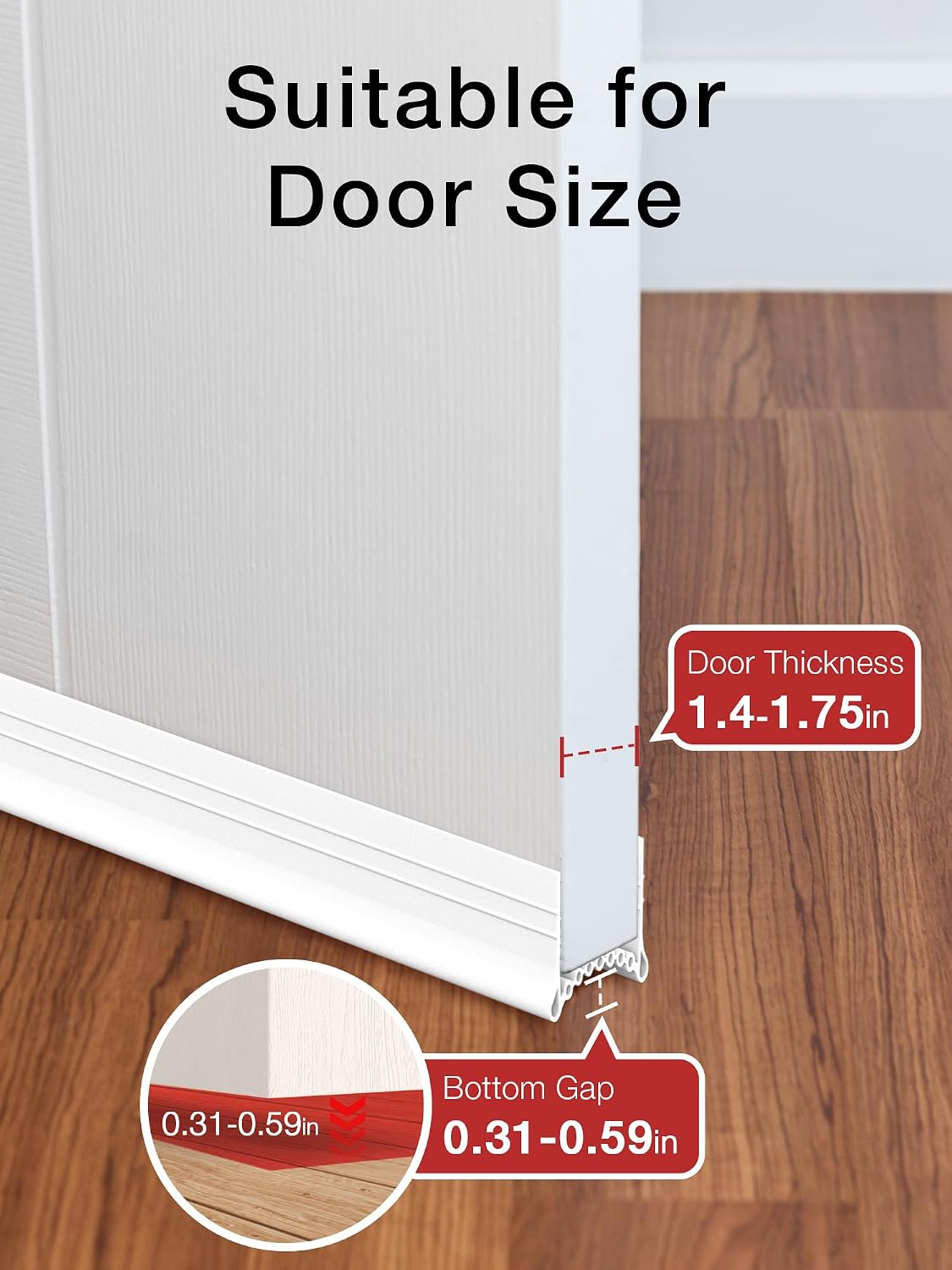 SUNMON Silicone Door Draft Stopper, 39in Upgraded Door Slide-On Under Door Seal Blocker, Under Door Sweep Weather Stripping（3.25FT Black）