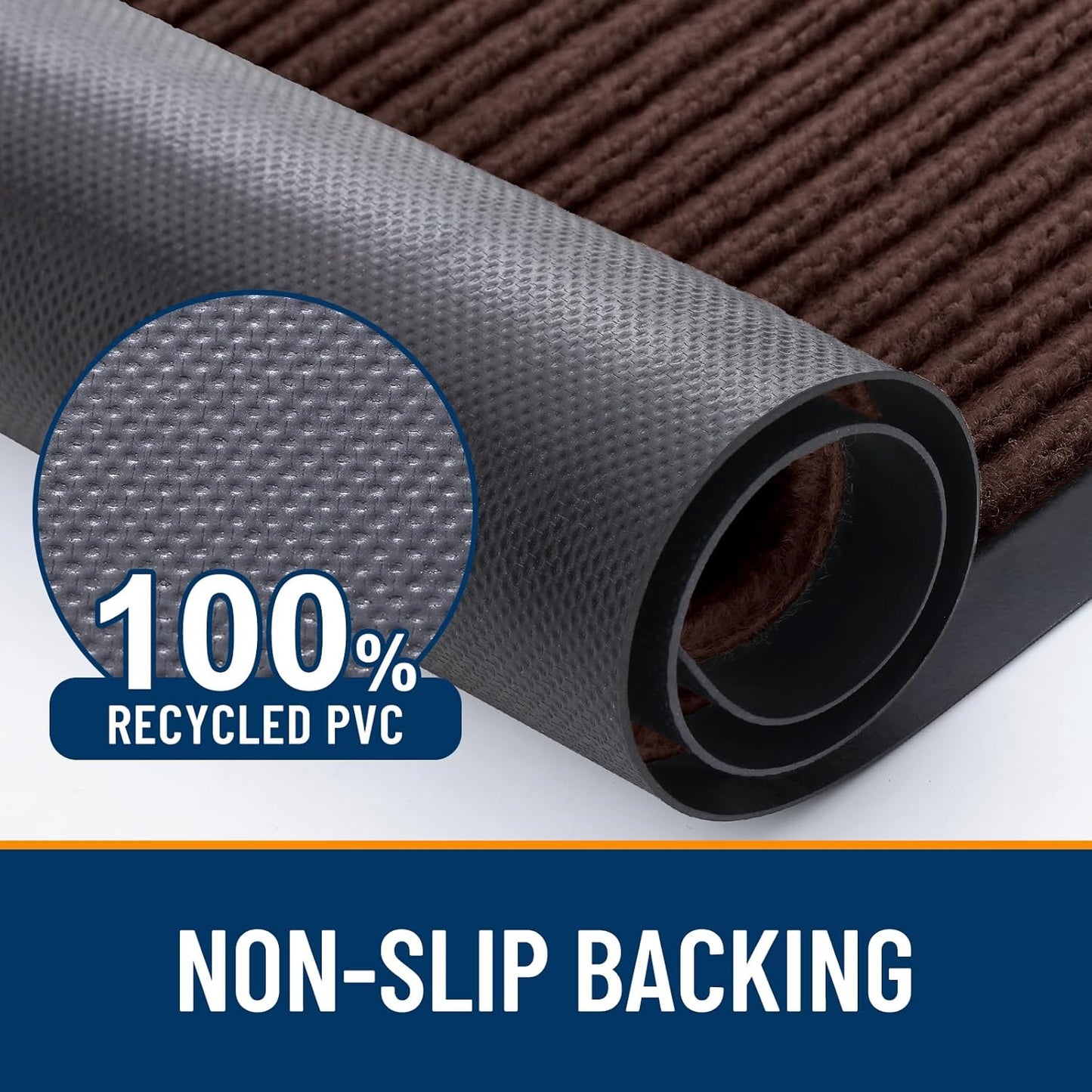 OLANLY Front Door Mat Indoor Outdoor Entrance, 2-Pack 29.5 x 17 Inch, Waterproof Heavy Duty Doormat, Fade Resistant, Low Profile, Easy Clean Patio Porch Welcome Floor Mats for Entry, Grey