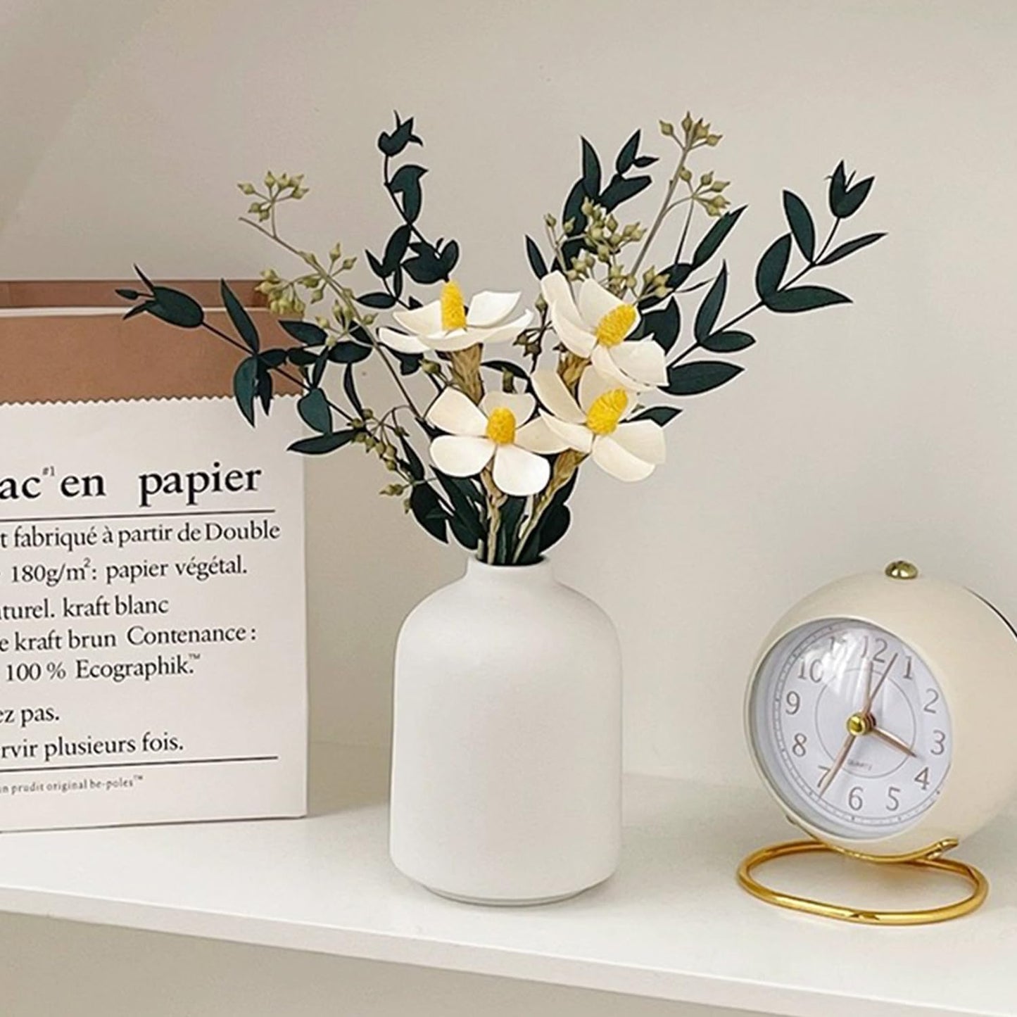Modern Small Flower Vases 8 Pack - Ceramic, White