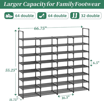 Simple Trending Tall Shoe Rack Storage Holds 40 Pairs, 10 Tier Shoe Organizer Shelf Large Capacity for Entryway Closet, Black