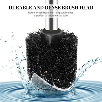 Toilet Brush and Holder, 2 Pack Toilet Brush with 304 Stainless Steel Long Handle, Toilet Bowl Brush for Bathroom Toilet-Ergonomic, Elegant,Durable (White)