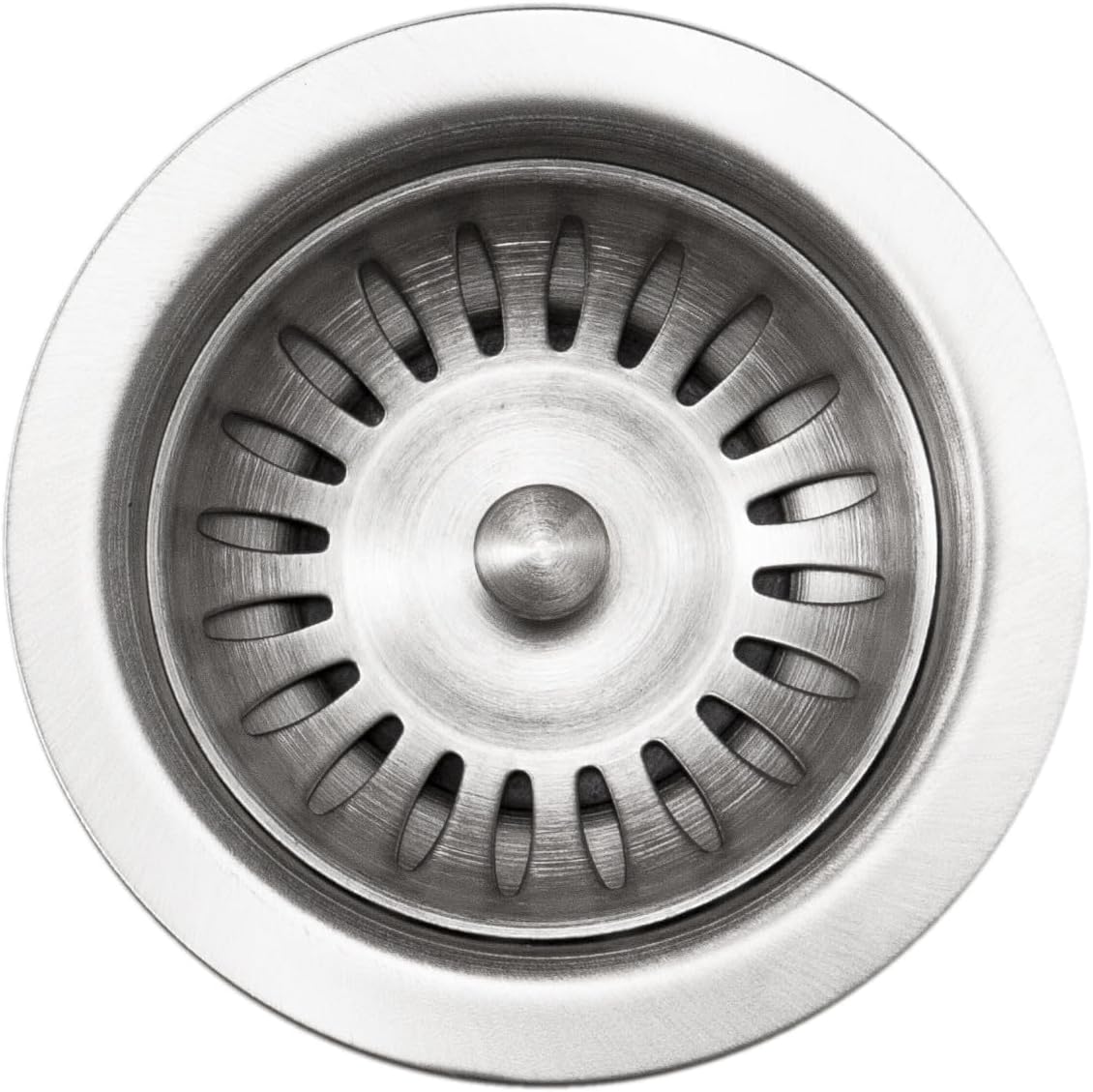 Houzer 190-9300 - 3-1/2 Inch Stainless Steel Deep Cup Kitchen Sink Basket Strainer, Durable Food Catcher Stopper for Metal Kitchen Sink, Ideal for Filtering Waste and Preventing Clogs