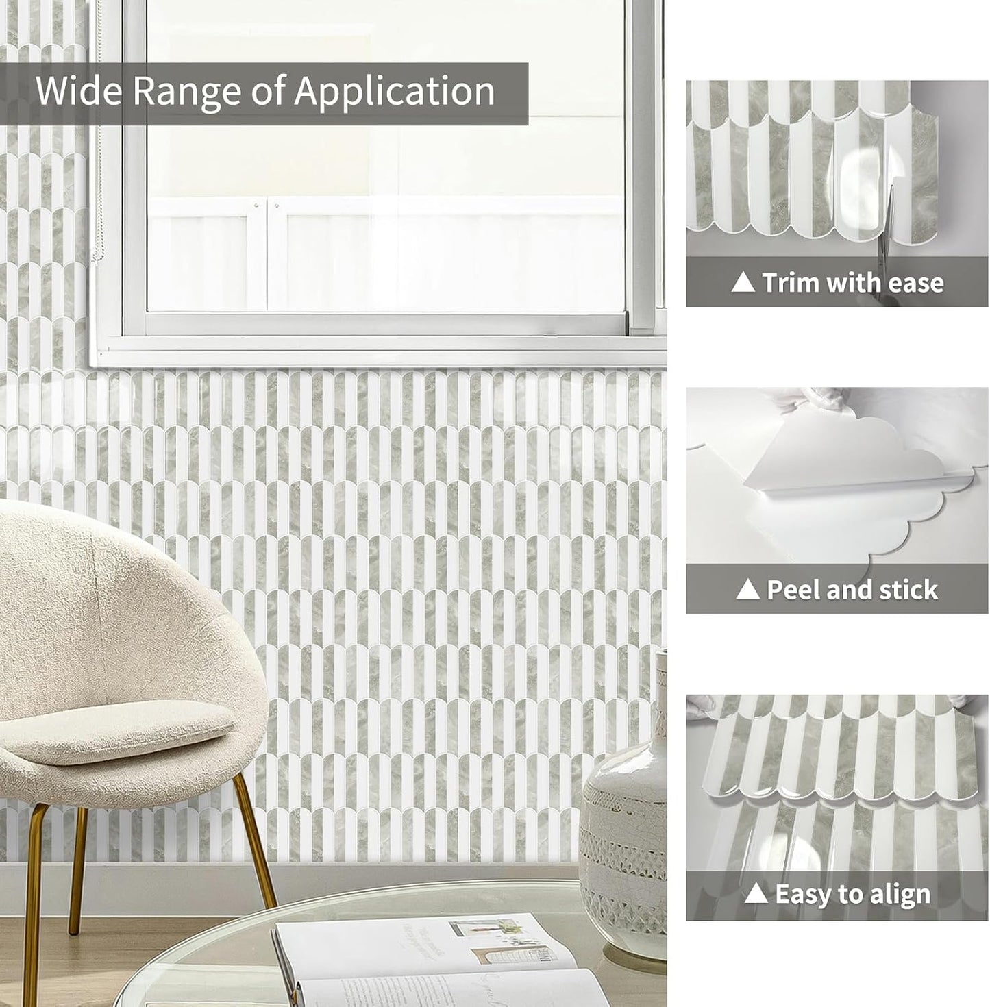 10-Sheet Upgraded Thicker Peel and Stick Kitchen Backsplash Tiles | Waterproof Self-Adhesive Vinyl Wall Tile Stick on Backsplash for Kitchen,Bathroom,Fireplace and RV(Sage Green,12"×12")