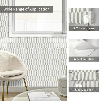 10-Sheet Upgraded Thicker Peel and Stick Kitchen Backsplash Tiles | Waterproof Self-Adhesive Vinyl Wall Tile Stick on Backsplash for Kitchen,Bathroom,Fireplace and RV(Sage Green,12"×12")