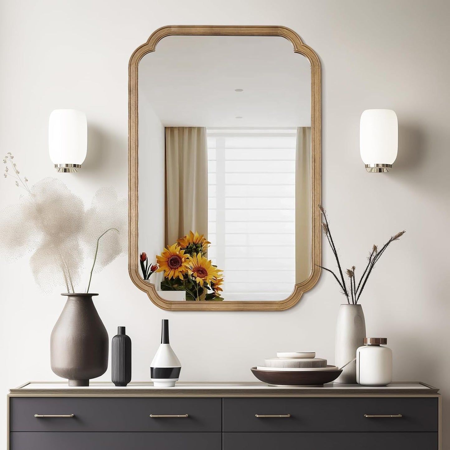 WallBeyond Full Length Mirror Wall Mounted 65"x22", Rustic Wooden Frame Floor Mirror, Large Full Body Mirror for Bedroom, Leaning or Hanging Against Wall, Natural