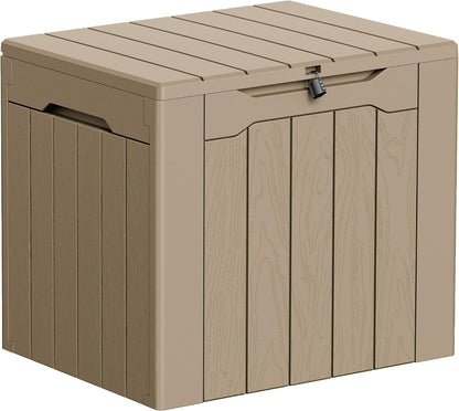 Greesum 31 Gallon Resin Deck Box All Weather Outdoor Storage Boxes for Patio Furniture Set,Outdoor Toys,Garden Tools,Black