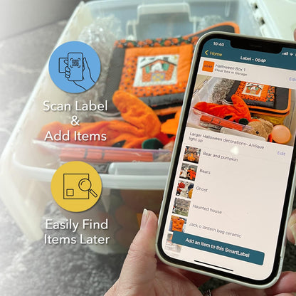Smart Labels QR Code Stickers with AI Photo Analysis App - Auto-Creates Item Descriptions - No Typing - Made in USA - QR Code Labels for Storage & Inventory Tracking, Organization & Moving, Pack of 48