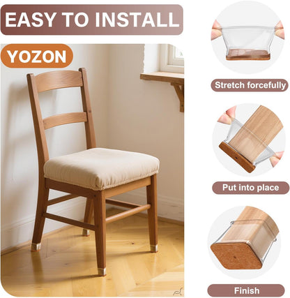 YOZON Chair Leg Floor Protectors Felt Furniture Pads Silicone Caps | Chair Leg Protectors for Hardwood Floors 32 Pack Anti-Scratch Reduce Noise Clear Round Medium Fit 3/4" to 1-3/16" (19-30mm)