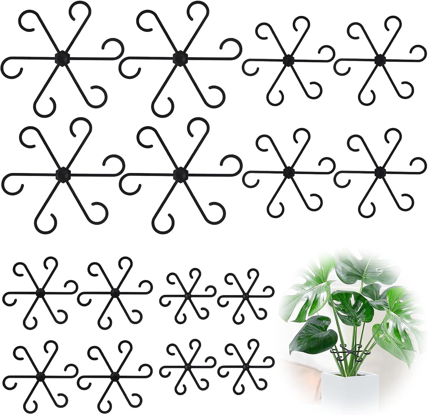 8pcs Plant Stem Support, Plant Support for Indoor Plants, Plastic Reusable Plant Stabilizer, Indoor Plants Accessories