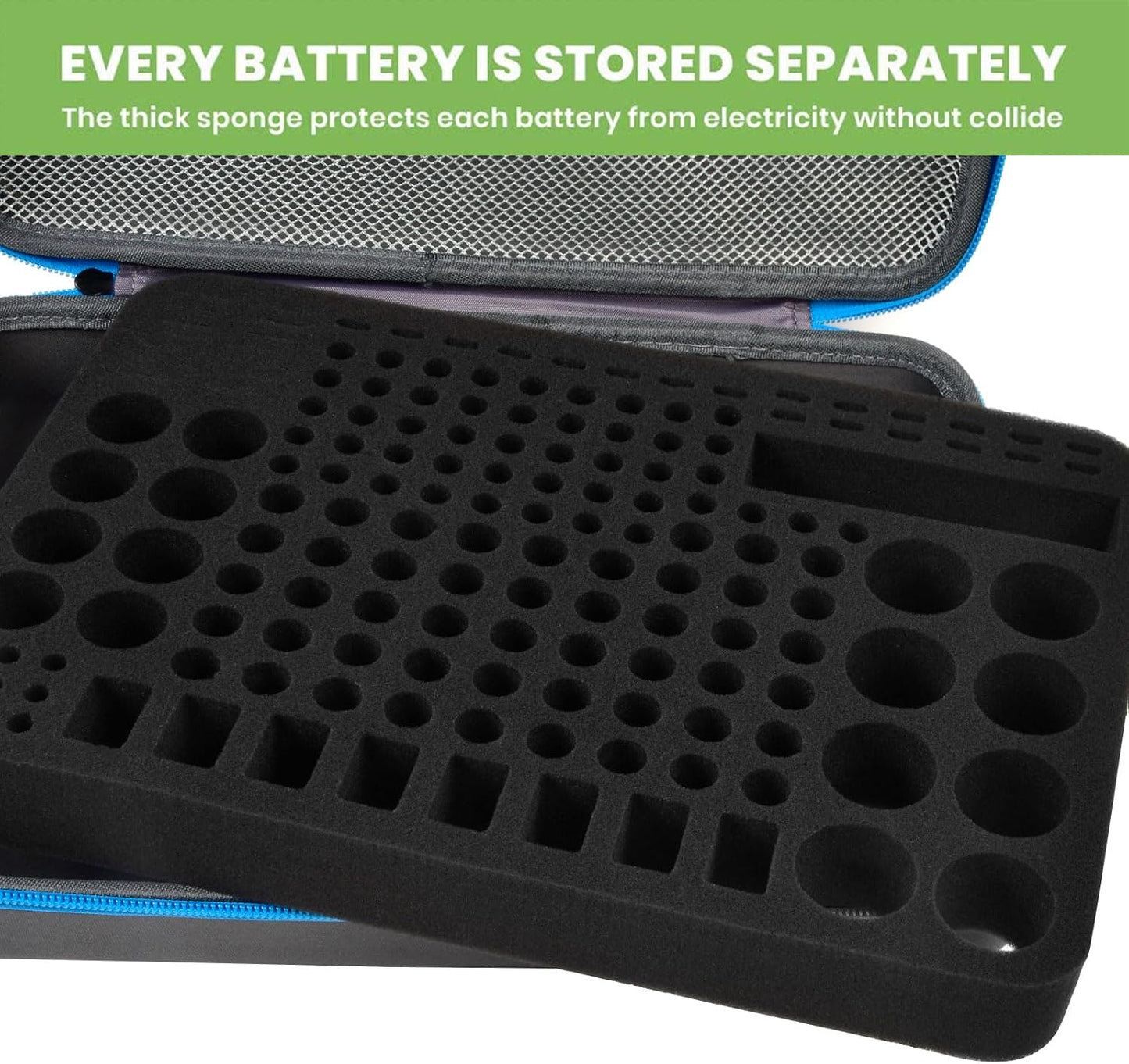 ALKOO 136+ Battery Organizer Storage Case with BT-168 Tester | AA AAA C D 9V & Button Cells Batteries Holder Box, Foam Protection, Home / Garage / Drawer Organization, Case Only, Red