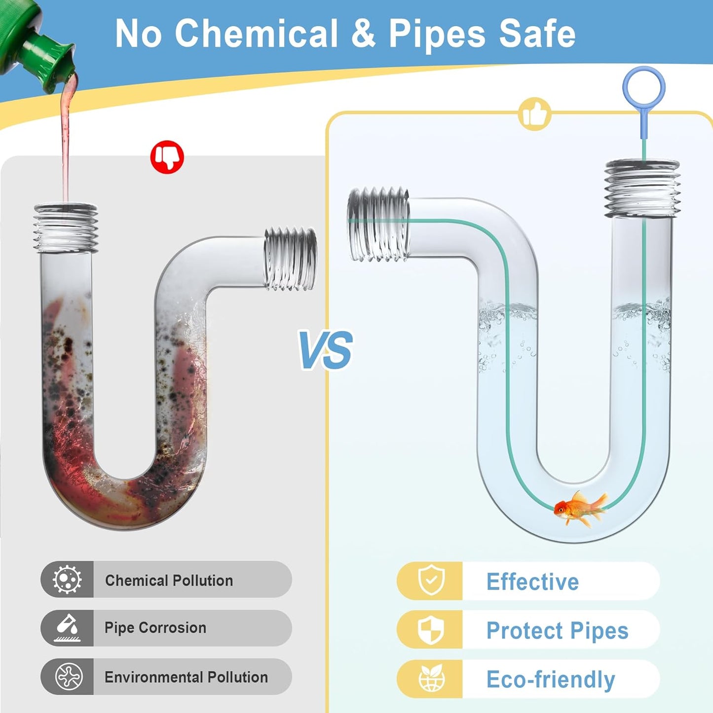 Sink Snake Drain Hair Removal Tool, Reusable 50 Inch Extended Drain Snake Tool Clog Remover, Anti-break Metal Shower Plumbing Snake Drain Cleaner for Bathtub, Bathroom Sink Pipe Cleaning (3 Pack)