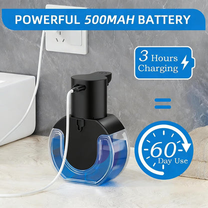 Automatic Soap Dispenser Touchless,Rechargeable Foaming Soap Dispenser,15oz/420ml Smart Hand Soap Dispensers,4-Level Adjustable,Wall Mount for Bathroom Kitchen Dish Soap,Hands-Free