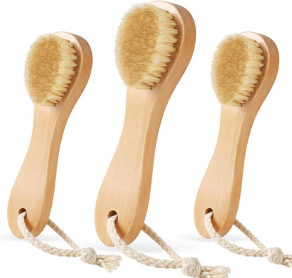 3 Pcs Wood Laundry Stain Brush Stain Remover Brushes with Boar Bristle Small Stain Brush for Clothes for Scrubbing Stains from Furniture Fabric Leather(3 Pcs C)