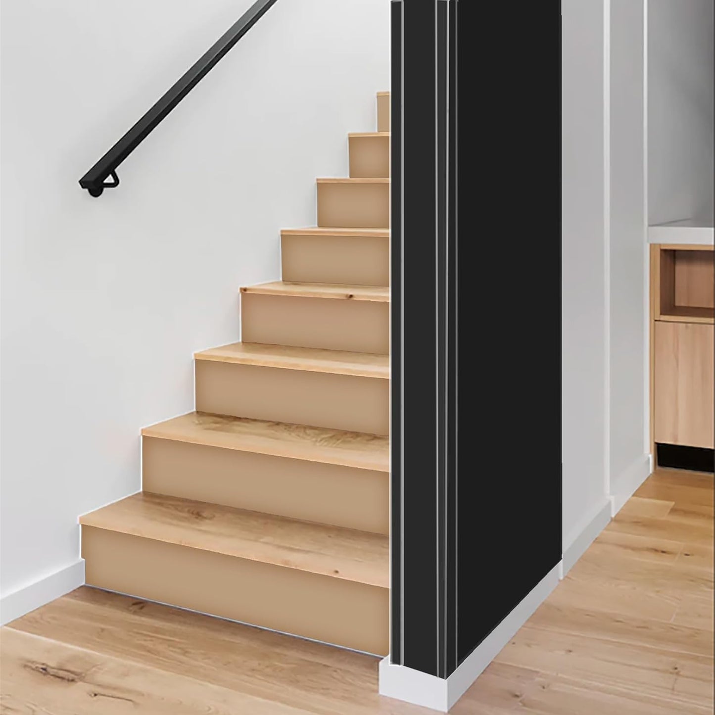 Wall Corner Protector, Walls Edge Protector，Self-Adhesive Wall Corner Guards,PVC Double Side Edge Protector， Furniture Stairs Guard (Gray 2PCS 90cm/35.4in)