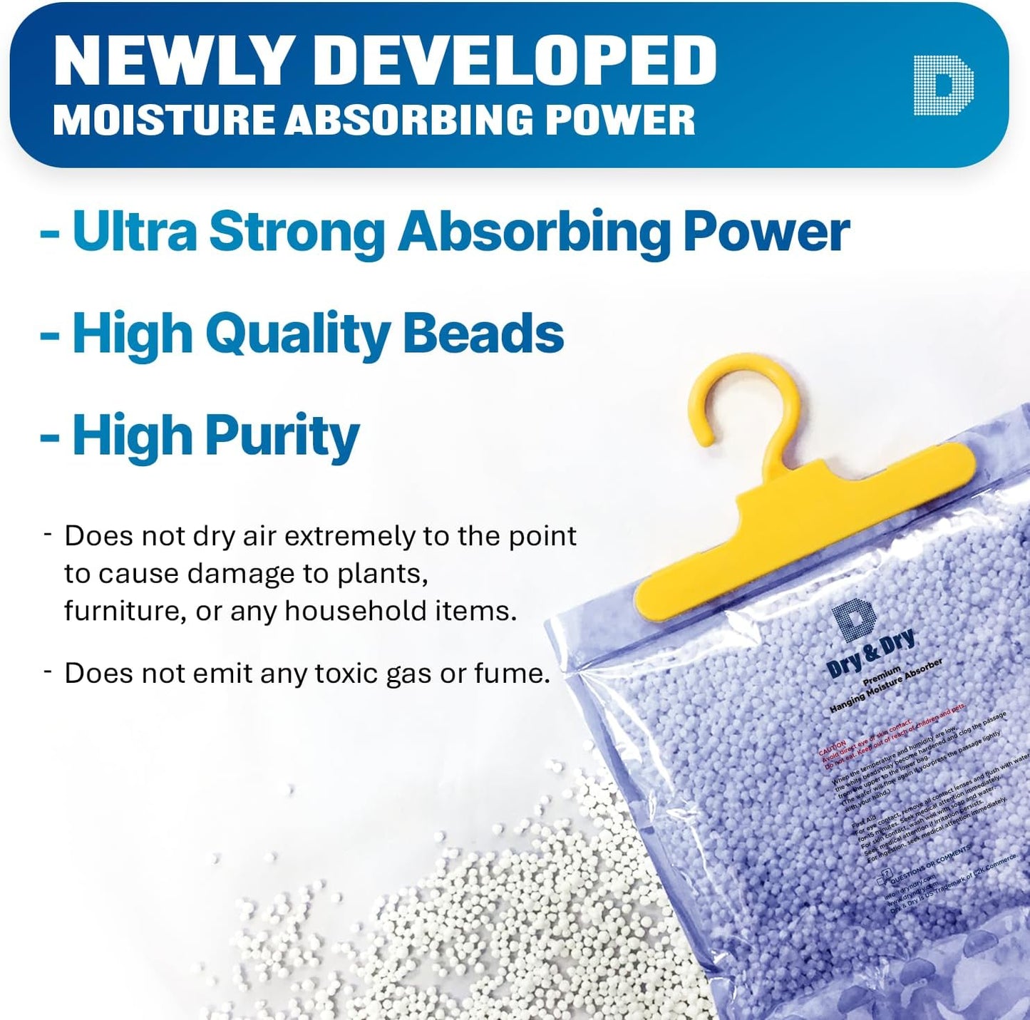 Dry & Dry 14 Packs [Net 7 Oz/Pack] Moisture Absorbers Dehumidifiers for Home Dehumidifier for Basement, Bedroom - Dehumidifiers Moisture Absorbers