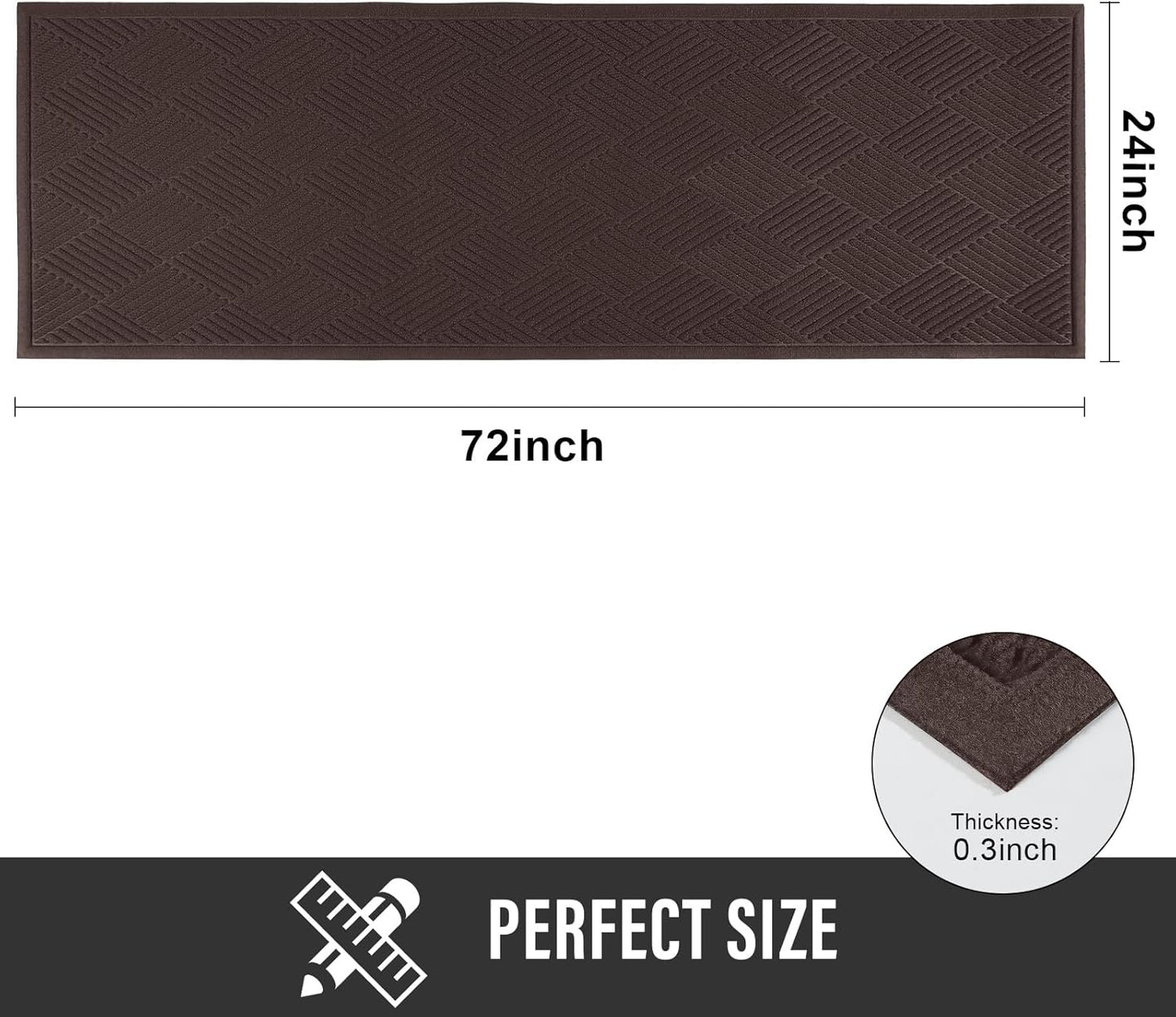 HIYARD Sturdy Front Door Mat, Absorbent Muddy Dirt Resist Welcome Door Mats Outdoor Indoor, Stain and Fade Resistant, Non-Slip Rubber Backing Low Profile Doormat for Entryway, 30×17, Beige