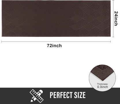 HIYARD Sturdy Front Door Mat, Absorbent Muddy Dirt Resist Welcome Door Mats Outdoor Indoor, Stain and Fade Resistant, Non-Slip Rubber Backing Low Profile Doormat for Entryway, 30×17, Beige