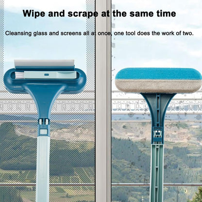 Window Screen Cleaning Brush, Double Sided Window Cleaning Brush and Scraper, Mesh Screen Cleaner,Multi-Purpose CleaningBrush for Patio, Door, Porch Screens