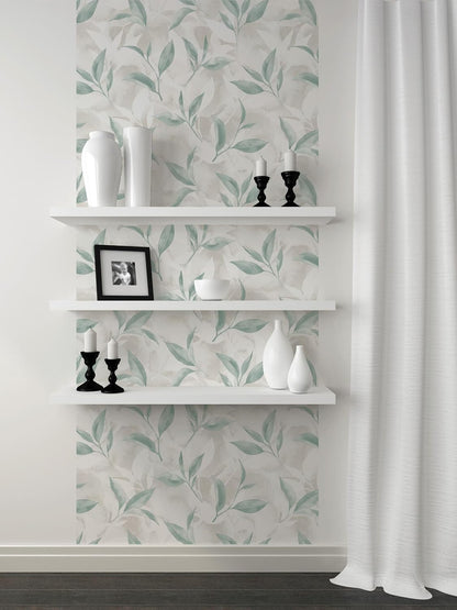 Peel and Stick Wallpaper Roll 17.5 x 216 Whispering Tales Design in Vinyl Sticker Paper for Accent Panels, Bedroom, Kitchen, Office or Shelf Liner