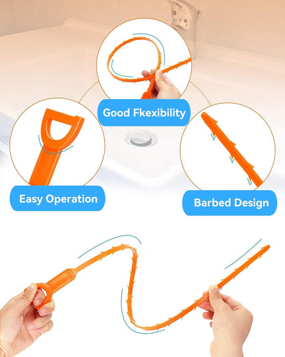 Drain Snake,79 inch Flexible Grabber Claw Pick Up Reacher Tool,Drain Clog Remover - Gutter Cleaning Tools for Home Sink, Bathroom Tub,Drain, Toilet, Tight Spaces