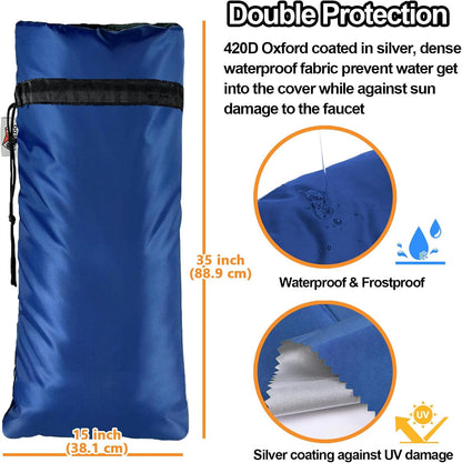 XXL Outdoor Faucet Covers for Winter, 3M Thinsulate Insulation Faucet Freeze Protector, 25”H x 13”W for Garden Lawn Faucets & Yard Hydrant, Waterproof Insulated Spigot Cover Faucet Sock – Black